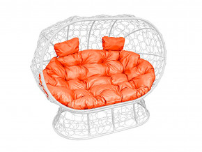 Кокон Лежебока на подставке с ротангом оранжевая подушка в Полевском - polevskoj.magazinmebel.ru | фото