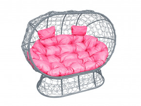 Кокон Лежебока на подставке с ротангом розовая подушка в Полевском - polevskoj.magazinmebel.ru | фото
