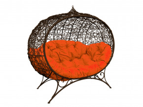 Кокон Улей на ножках с ротангом оранжевая подушка в Полевском - polevskoj.magazinmebel.ru | фото