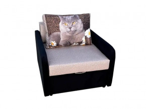 Кресло кровать Канзасик с подлокотниками кот с ромашками-2 в Полевском - polevskoj.magazinmebel.ru | фото - изображение 1