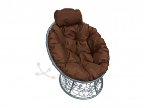 Кресло Папасан мини пружинка с ротангом коричневая подушка в Полевском - polevskoj.magazinmebel.ru | фото
