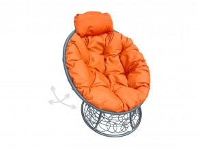 Кресло Папасан мини пружинка с ротангом оранжевая подушка в Полевском - polevskoj.magazinmebel.ru | фото
