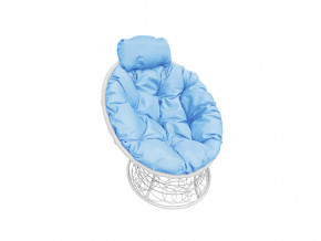 Кресло Папасан мини с ротангом голубая подушка в Полевском - polevskoj.magazinmebel.ru | фото