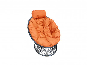 Кресло Папасан мини с ротангом оранжевая подушка в Полевском - polevskoj.magazinmebel.ru | фото