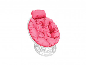 Кресло Папасан мини с ротангом розовая подушка в Полевском - polevskoj.magazinmebel.ru | фото - изображение 1