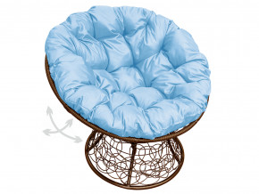 Кресло Папасан пружинка с ротангом голубая подушка в Полевском - polevskoj.magazinmebel.ru | фото - изображение 1
