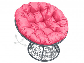 Кресло Папасан пружинка с ротангом розовая подушка в Полевском - polevskoj.magazinmebel.ru | фото