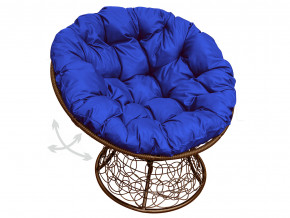 Кресло Папасан пружинка с ротангом синяя подушка в Полевском - polevskoj.magazinmebel.ru | фото