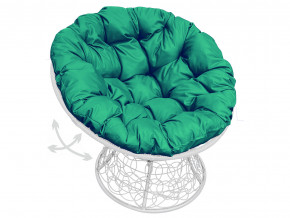 Кресло Папасан пружинка с ротангом зелёная подушка в Полевском - polevskoj.magazinmebel.ru | фото