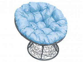 Кресло Папасан с ротангом голубая подушка в Полевском - polevskoj.magazinmebel.ru | фото