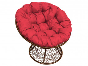 Кресло Папасан с ротангом красная подушка в Полевском - polevskoj.magazinmebel.ru | фото