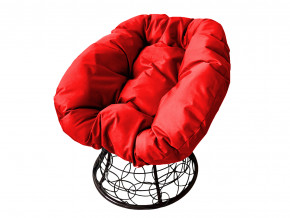 Кресло Пончик с ротангом красная подушка в Полевском - polevskoj.magazinmebel.ru | фото