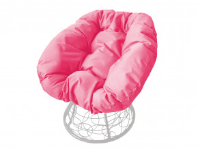 Кресло Пончик с ротангом розовая подушка в Полевском - polevskoj.magazinmebel.ru | фото