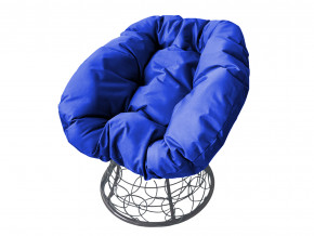 Кресло Пончик с ротангом синяя подушка в Полевском - polevskoj.magazinmebel.ru | фото