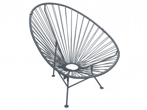 Кресло Ракушка с ротангом серый в Полевском - polevskoj.magazinmebel.ru | фото - изображение 1
