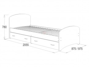 Кровать-6 одинарная с 2-мя ящиками 900*2000 млечный дуб в Полевском - polevskoj.magazinmebel.ru | фото - изображение 2