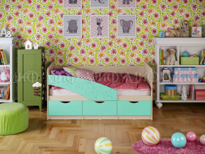Кровать Бабочки 1600 Бирюза матовая в Полевском - polevskoj.magazinmebel.ru | фото - изображение 1