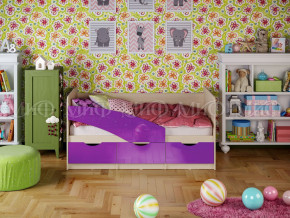 Кровать Бабочки 1600 Фиолетовый металлик в Полевском - polevskoj.magazinmebel.ru | фото