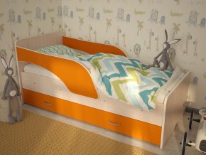 Кровать детская Максимка млечный дуб-оранж в Полевском - polevskoj.magazinmebel.ru | фото