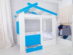 Кровать детская Теремок с ящиком лазурь в Полевском - polevskoj.magazinmebel.ru | фото