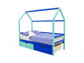 Кровать-домик Svogen с ящиками мятно-синий в Полевском - polevskoj.magazinmebel.ru | фото