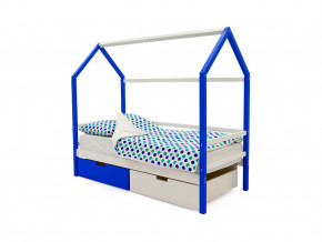 Кровать-домик Svogen с ящиками сине-белый в Полевском - polevskoj.magazinmebel.ru | фото