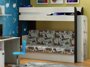 Кровать двухъярусная Карамель 75 венге ткань биг бен в Полевском - polevskoj.magazinmebel.ru | фото