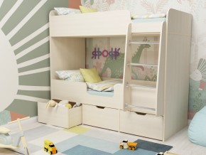 Кровать двухъярусная Малыш двойняшка дуб молочный в Полевском - polevskoj.magazinmebel.ru | фото