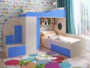 Кровать Кадет 2 Дуб молочный-голубой в Полевском - polevskoj.magazinmebel.ru | фото