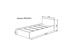 Кровать Мори КРМ 900.1 графит в Полевском - polevskoj.magazinmebel.ru | фото - изображение 2