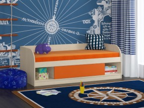 Кровать Соня 4 дуб молочный-оранжевый в Полевском - polevskoj.magazinmebel.ru | фото