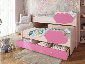 Кровать Соник с ящиком млечный дуб-розовый в Полевском - polevskoj.magazinmebel.ru | фото