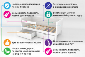 Кровать-тахта Svogen мягкая с ящиками и бортиком с фото белый/лисята в Полевском - polevskoj.magazinmebel.ru | фото - изображение 2