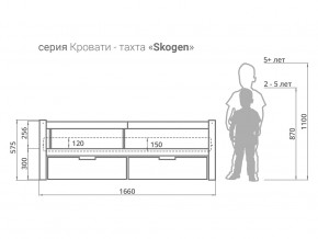 Кровать-тахта Svogen с ящиками и бортиком бежевый-белый в Полевском - polevskoj.magazinmebel.ru | фото - изображение 3