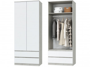 Шкаф для одежды 2х дверный с ящиками Лори дуб серый, белый в Полевском - polevskoj.magazinmebel.ru | фото