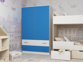 Шкаф двухстворчатый белый-голубой в Полевском - polevskoj.magazinmebel.ru | фото - изображение 1